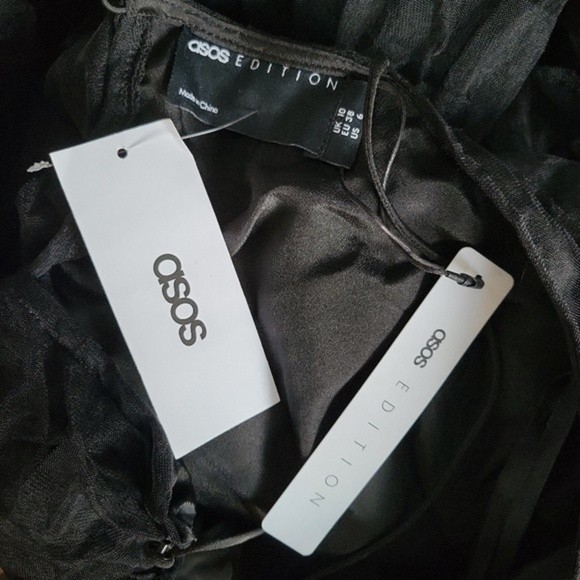 ASOS Black Ruffle Mini Dress - Picture 11 of 11